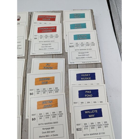 Fishinopoly 1998 Game Replacement Property Cards - Picture 2 of 4